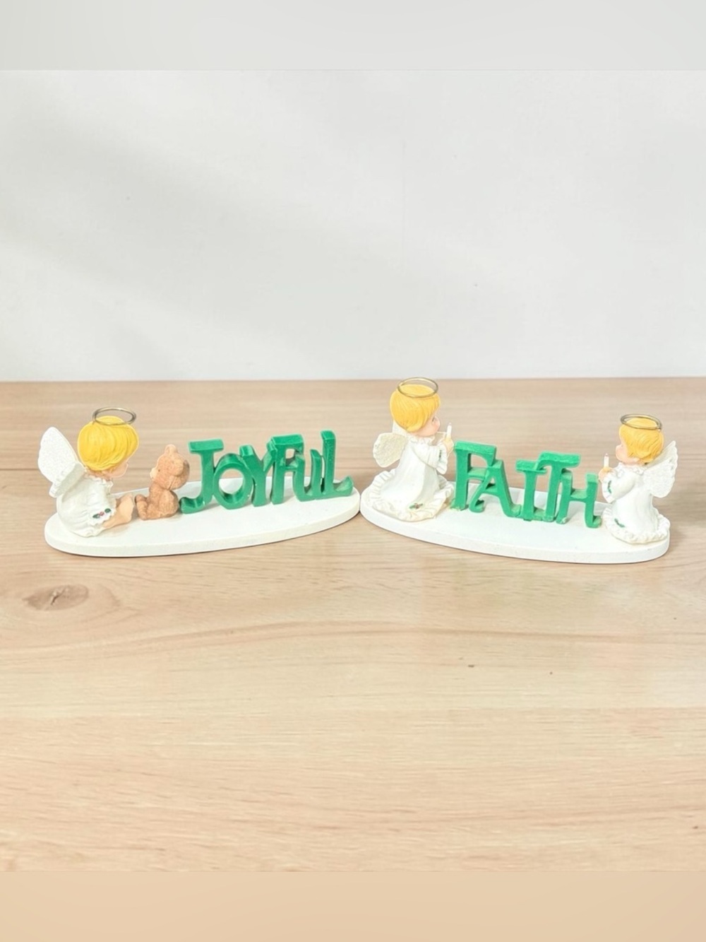Angels Decorative Table Signs with “Joyful” and “Faith"
